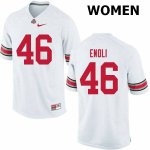 NCAA Ohio State Buckeyes Women's #46 Madu Enoli White Nike Football College Jersey PPZ2345GI